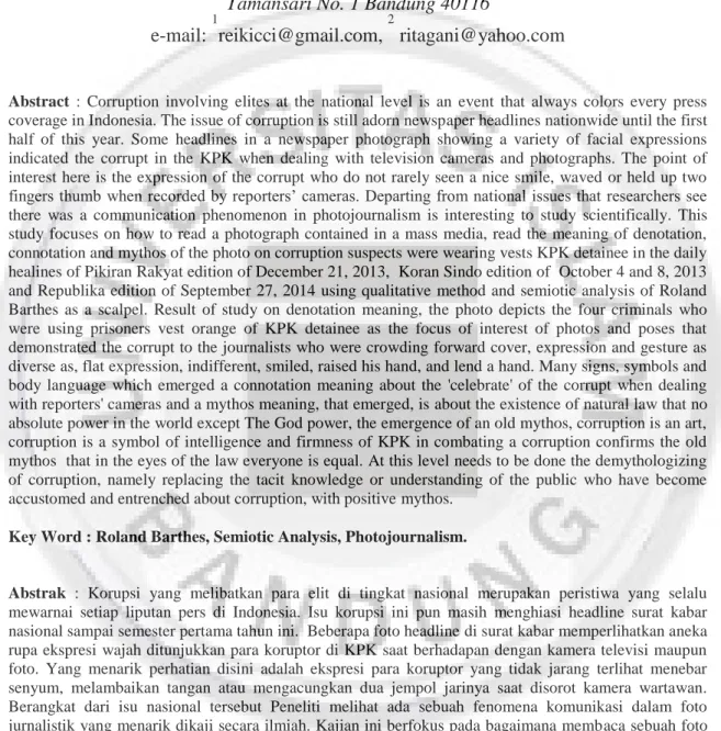 Foto Koruptor Dalam Headline Surat Kabar