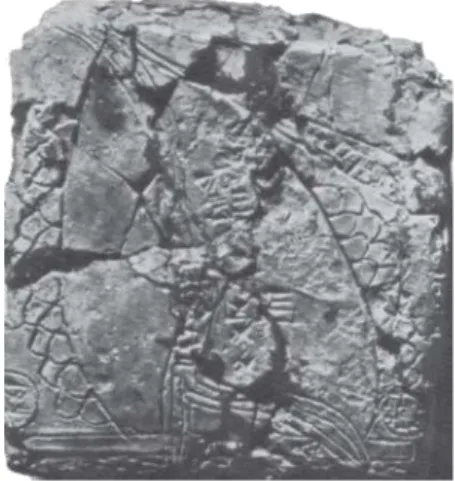 Gambar 1. Peta kuno di Mesopotamia yang diperkirakan dibuat sekitar 3800 tahun  SM  yang  menggam-barkan  sungai-sungai  dan  lahan  pertanian  di  utara  Mesopotamia