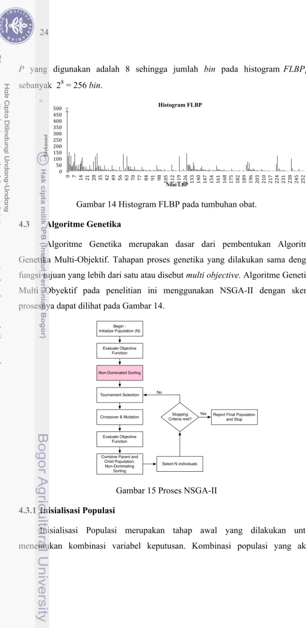 Gambar 14 Histogram FLBP pada tumbuhan obat. 