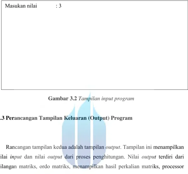 Gambar 3.2  Contoh tampilan input program  