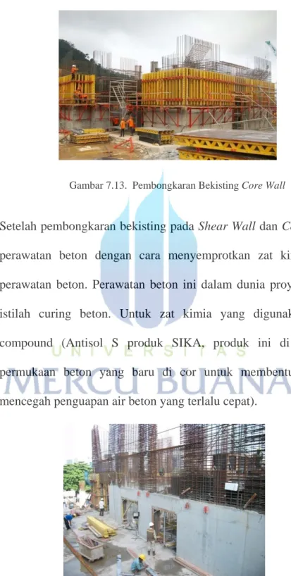Gambar 7.13.  Pembongkaran Bekisting Core Wall