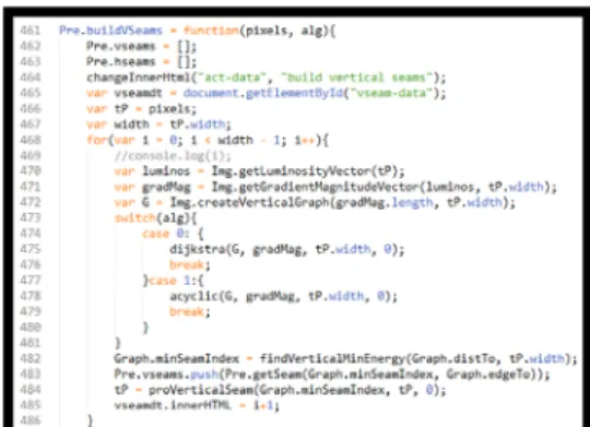 Gambar 10. Potongan code untuk fungsi buildVSeams 
