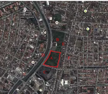 Gambar 2. Lokasi proyek di kota Surabaya  Sumber : Google Earth 