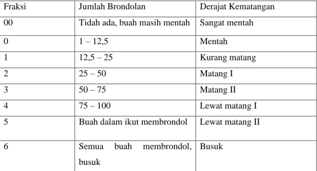 Tabel 2.2 Tingkat Kematangan TBS. 