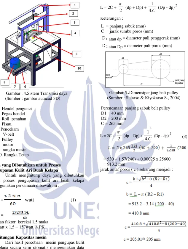 Gambar . 4.Sistem Transmisi daya                                                                       (Sumber : gambar autocad 3D) 