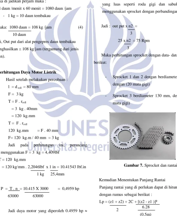 Gambar 7. Sprocket dan rantai 