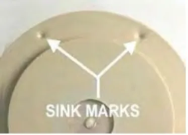 Gambar 3.4 Defect sink mark 