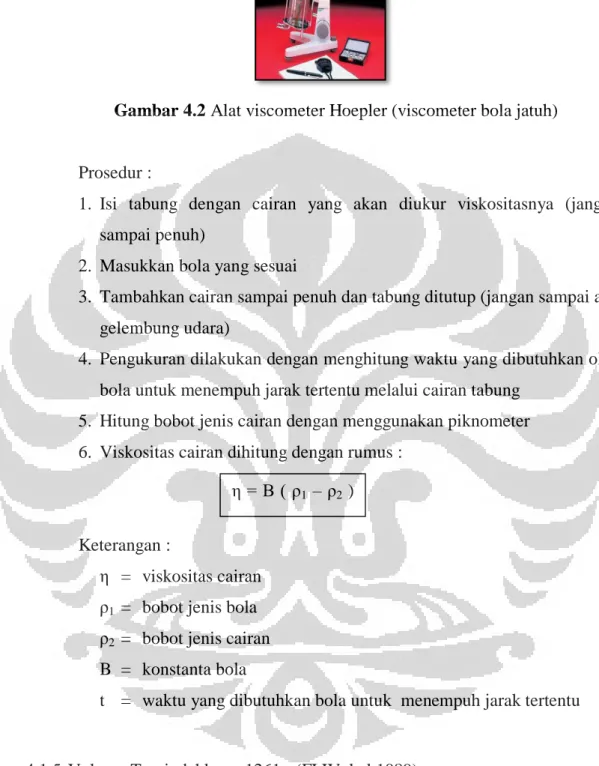 Gambar 4.2 Alat viscometer Hoepler (viscometer bola jatuh) 