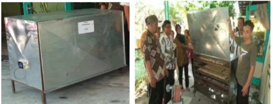 Gambar 11. Oven pengering bahan baku kerajinan bathok kelapa program IbM  E.  ULASAN KARYA 