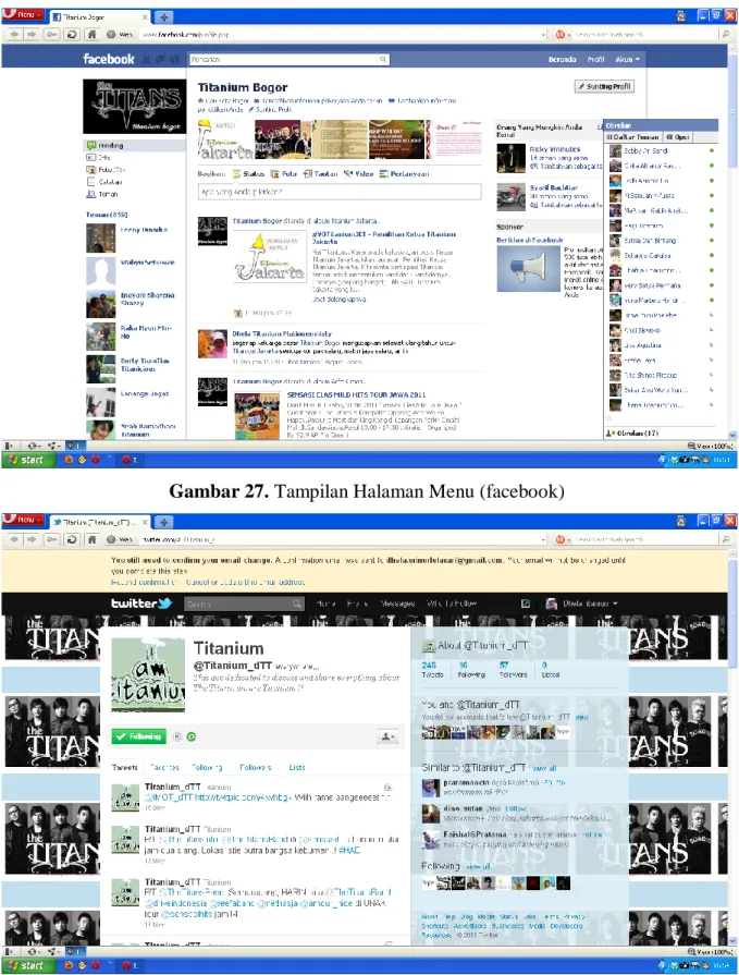 Gambar 28. Tampilan Halaman Menu (twitter) 