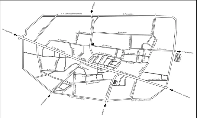 Gambar 2:  Peta Jaringan Jalan di Kota Wonosari Data  sekunder  diperoleh  dari  Dinas 