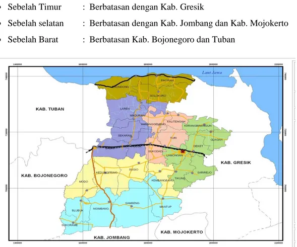 Gambar 1.1. Peta wilayah Kabupaten Lamongan 