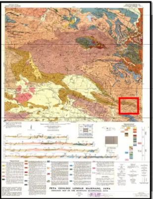 Gambar 1. Geologi Regional Lembar Majenang (Kastowo , 1975)
