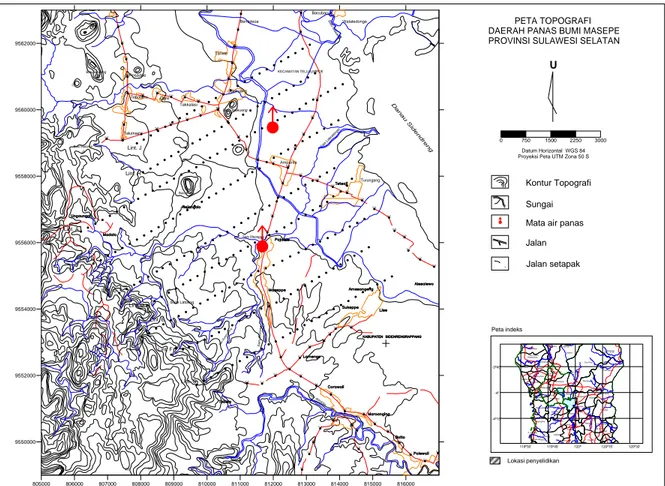 Gambar 1. Peta Lokasi daerah Panas Bumi Masepe dan Danau Tempe 