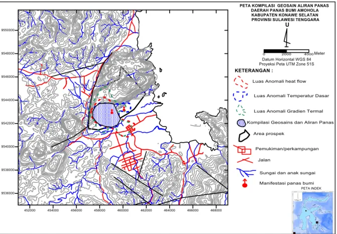 Gambar 9. Peta Kompilasi Geosains dan Aliran Panas Daerah Amohola 