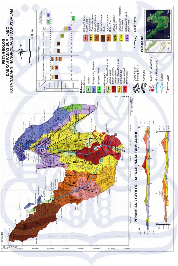 Gambar 3.6. Peta Geologi Pulau Weh (modifikasi dari Dirasutisna &amp; Hasan, 2005) 
