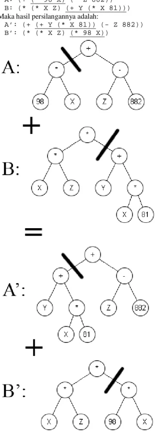 Gambar 4. Proses persilangan A dan B. 