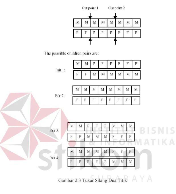 Gambar 2.3 Tukar Silang Dua Titik 