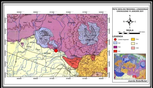 Gambar 2.1 Geologi regional lembar Bandung (modifikasi dari Silitonga dan Djuri, 1973)