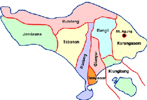 Gambar 3. Wilayah Kabupaten di Bali