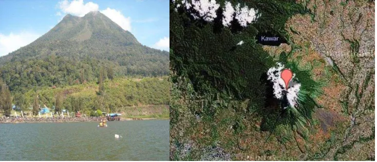 Gambar 4. Gunung Sinabung dan Danau Lau Kawar  