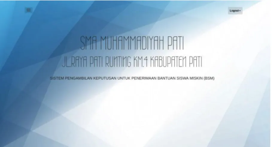 Gambar 5.1  Halaman awal sistem 
