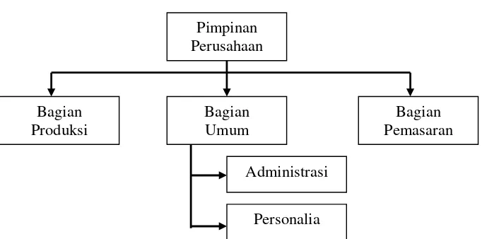 Gambar 5.  Struktur Organisasi PT. Grahamandiri Sejati (PT. Grahamandiri Sejati,1998) 