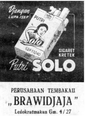 Gambar 2. Iklan Rokok Putri Solo di Dok. Buku 200th Yogya