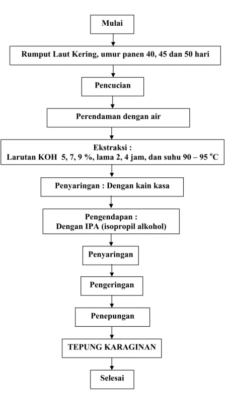 Gambar 7    Proses pembuatan tepung karaginan (Yunizal et al. 2000 yang telah   dimodifikasi)