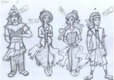 Gambar IV.4 Sketsa Studi Karakter. 