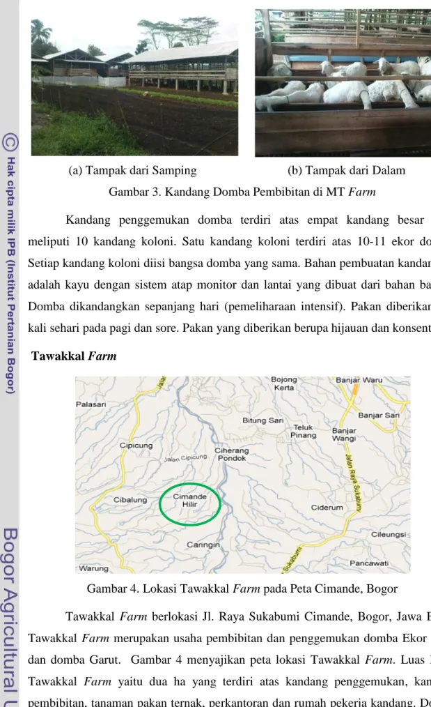 Gambar 4. Lokasi Tawakkal Farm pada Peta Cimande, Bogor 