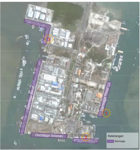 Gambar 3.13. Demaga pada Pelabuhan Benoa   ( Sumber hasil analisis, 2007 ) 