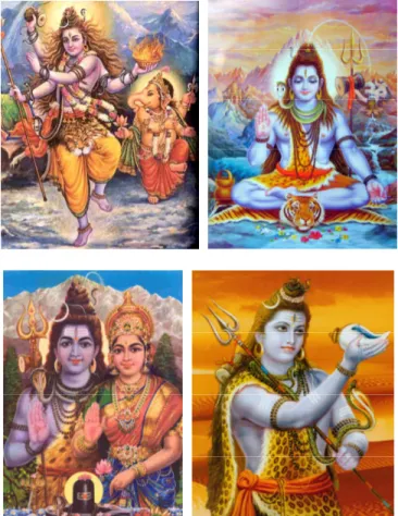 Gambar 2.5 Dewa Siwa dengan anaknya, Ganesha  Gambar 2.6 Dewa Siwa sedang beryoga 