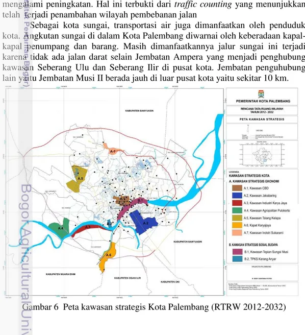 Gambar 6  Peta kawasan strategis Kota Palembang (RTRW 2012-2032) 
