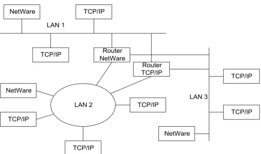 Gambar 2 router penghubung Netware ke internetwork 