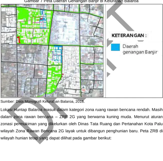 Gambar 7 Peta Daerah Genangan Banjir di Kelurahan Balaroa
