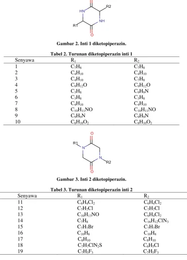 Gambar 2. Inti 1 diketopiperazin. 