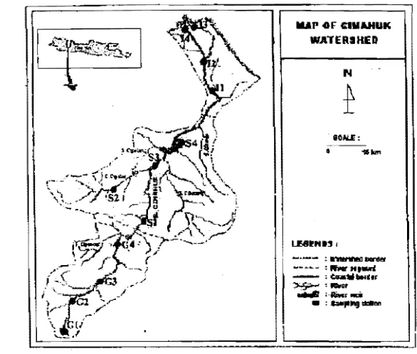 Figure L Cimanuk River Basin and Sampling Stations. 