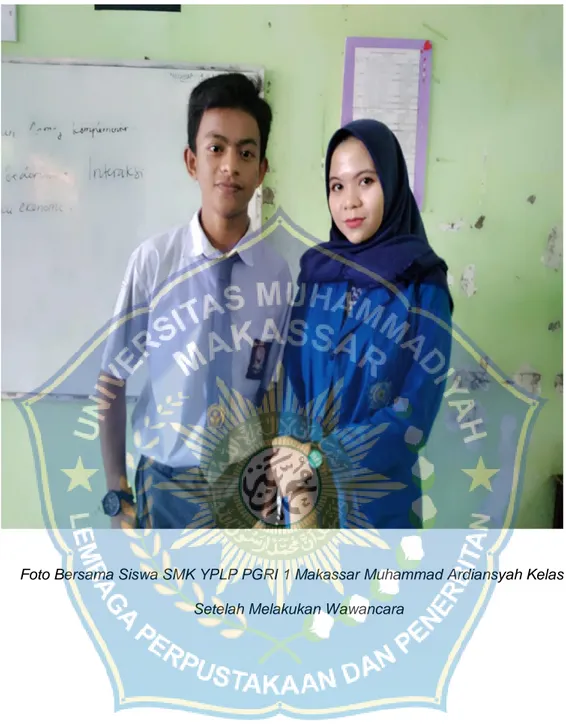 Foto Bersama Siswa SMK YPLP PGRI 1 Makassar Muhammad Ardiansyah Kelas X  Setelah Melakukan Wawancara 