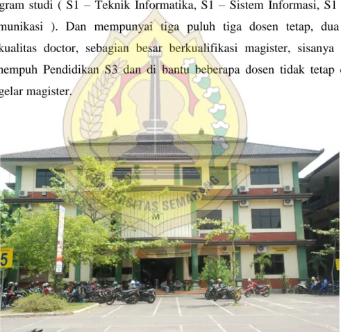 Gambar 2.1 Gedung FTIK Universitas Semarang  2.2 Lokasi Fakultas Teknologi Informasi Dan Komunikasi  