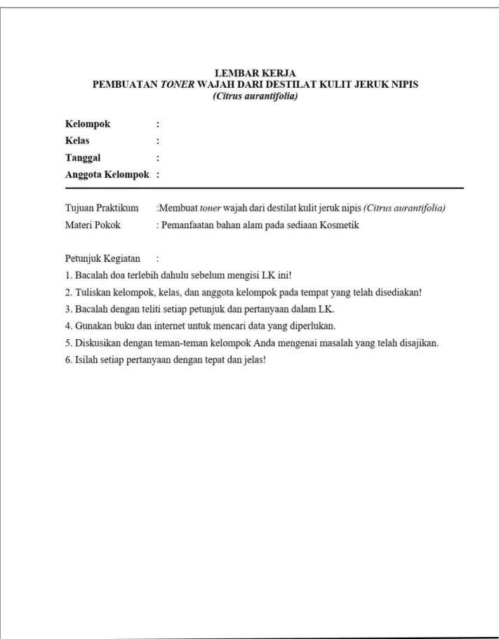 Gambar 1. Halaman Pertama Lembar Kerja 