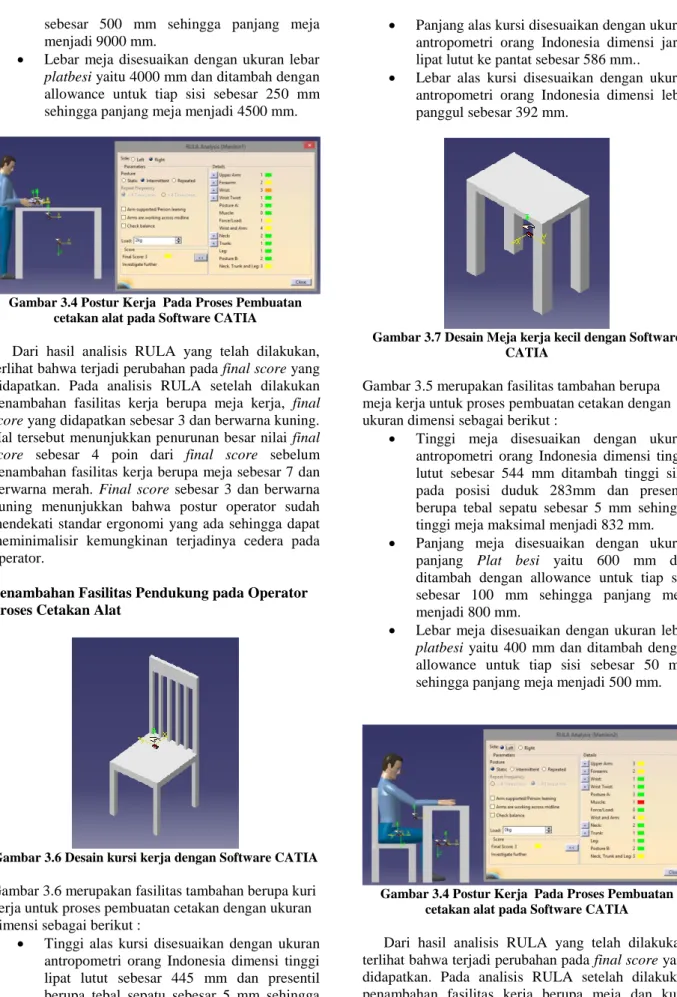 Gambar 3.4 Postur Kerja  Pada Proses Pembuatan  cetakan alat pada Software CATIA