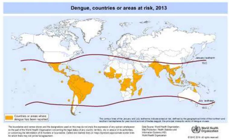 Gambar 2.1. Dengue Transmission Risk Reproduced from The World Health 