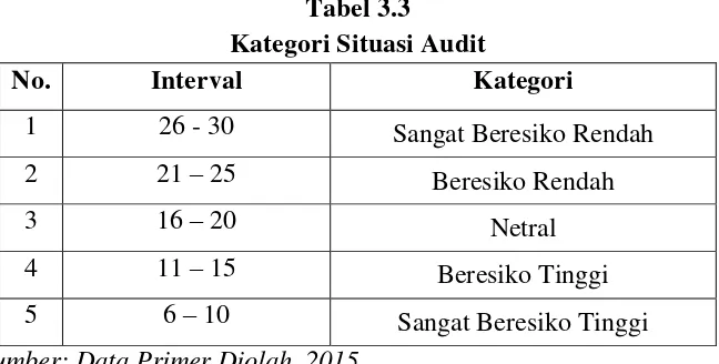 Tabel 3.3 Kategori Situasi Audit 