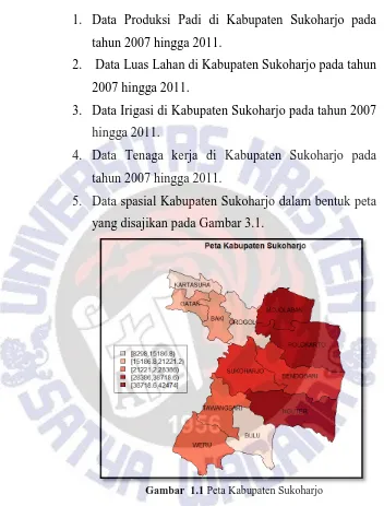 Gambar  1.1 Peta Kabupaten Sukoharjo 