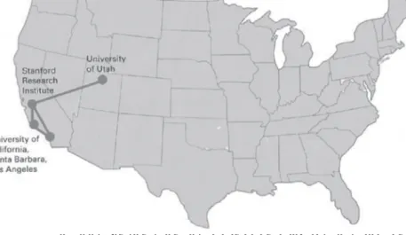 Gambar 1.3 Beberapa tempat di Amerika Serikat yang terhubung ke Internet Sumber: www.infolab.stanford.edu 1972197219721972