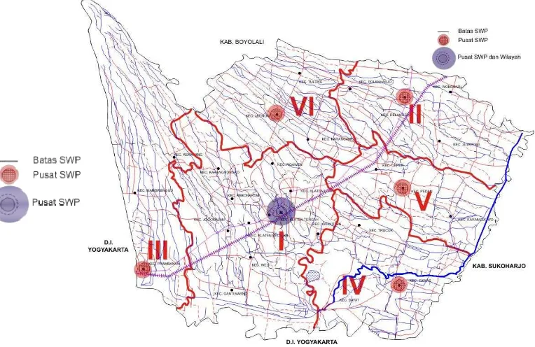 Gambar 03. Peta Rencana SWP th. 2005 Sumber : Dasar-dasar Penyusunan RTRW Klaten, 2005 – 2015 