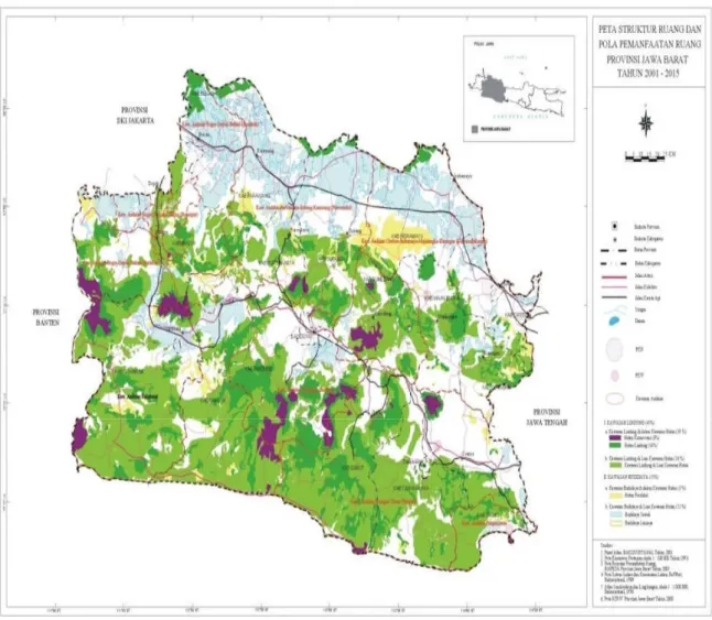 Gambar 2.5 Peta Struktur Ruang dan Pola Pemanfaatan Ruang Provinsi Jawa Barat Tahun 2001 - 2010