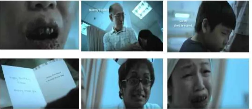 Gambar 5. Scene Kedua ILM bahaya merokok Kementerian Kesihatan MalaysiaSumber: (https://www.youtube.com/watch?v=VqIkg2vNQFA).