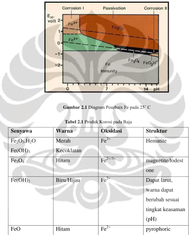 Gambar 2.1 Diagram Pourbaix Fe pada 25˚ C 